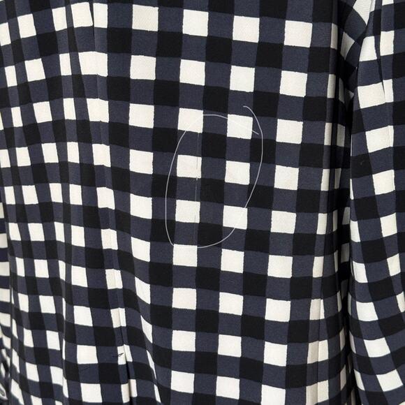 Banana Republic Gingham Check Blazer Blue Black White Size 14 - Picture 9 of 9